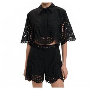 NEW CHARO RUIZ storm boxy blouse in black